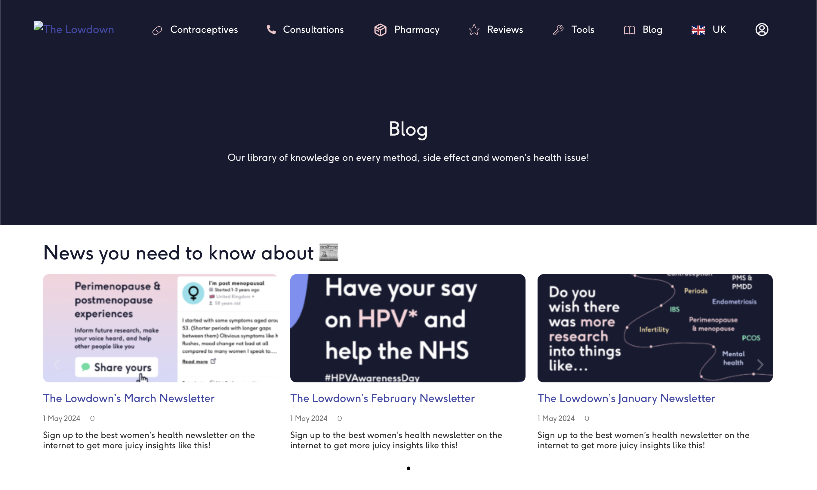 The Lowdown's blog index, archived April 2024